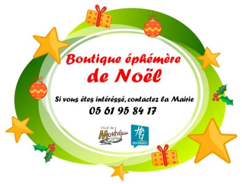 Boutique éphémère de Noël : appel d'intérêt